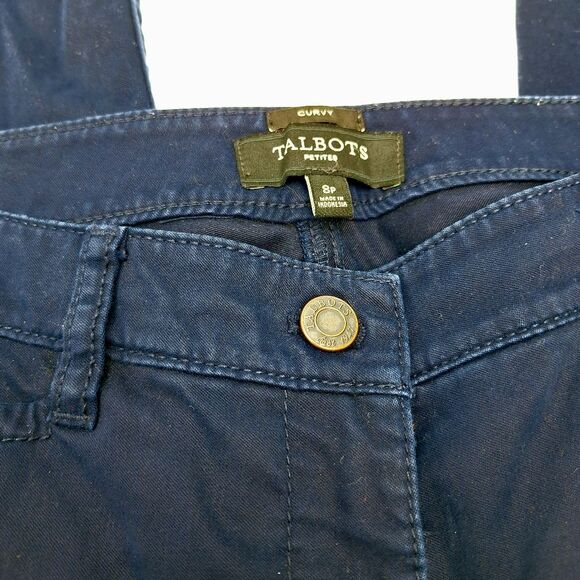 Talbots Petite Curvy Mid-Rise Lightweight Denim Jeans Dark Wash Sz 8P - Picture 2 of 14
